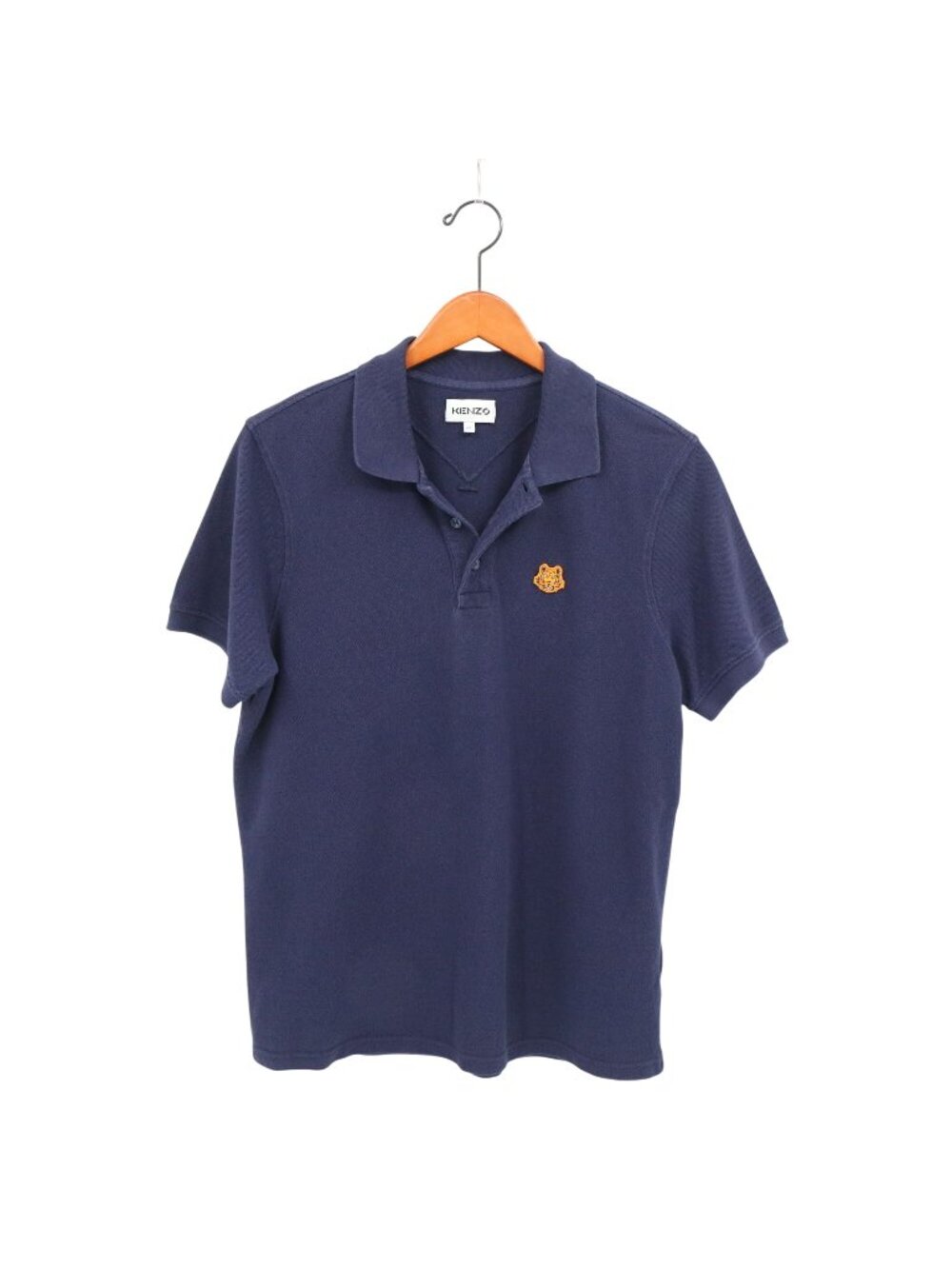 Kenzo Navy Blue Tiger Crest Collared Short Sleeve Pique Polo Shirt M